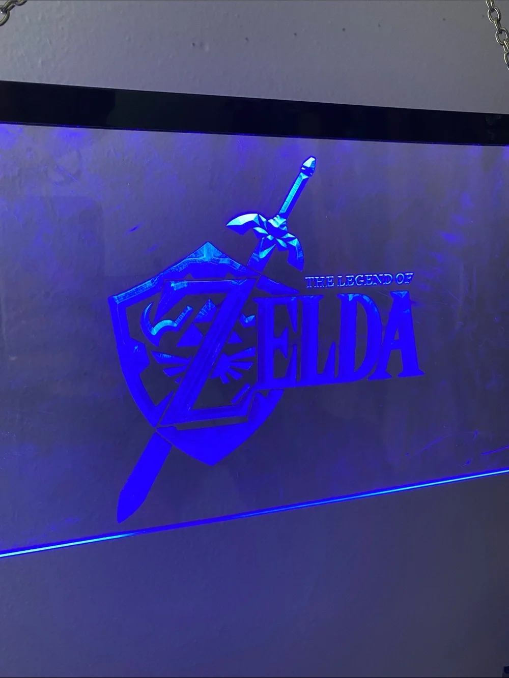 Blue LED Acrylic Wall Sign - The Legend of Zelda Design